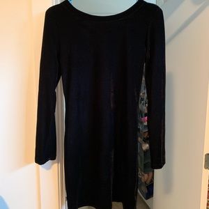 Black velvet bodycon dress